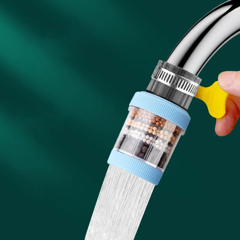 Filtro Rubinetto Girevole 360° Mini Carbone Attivo Depuratore Acqua Universale