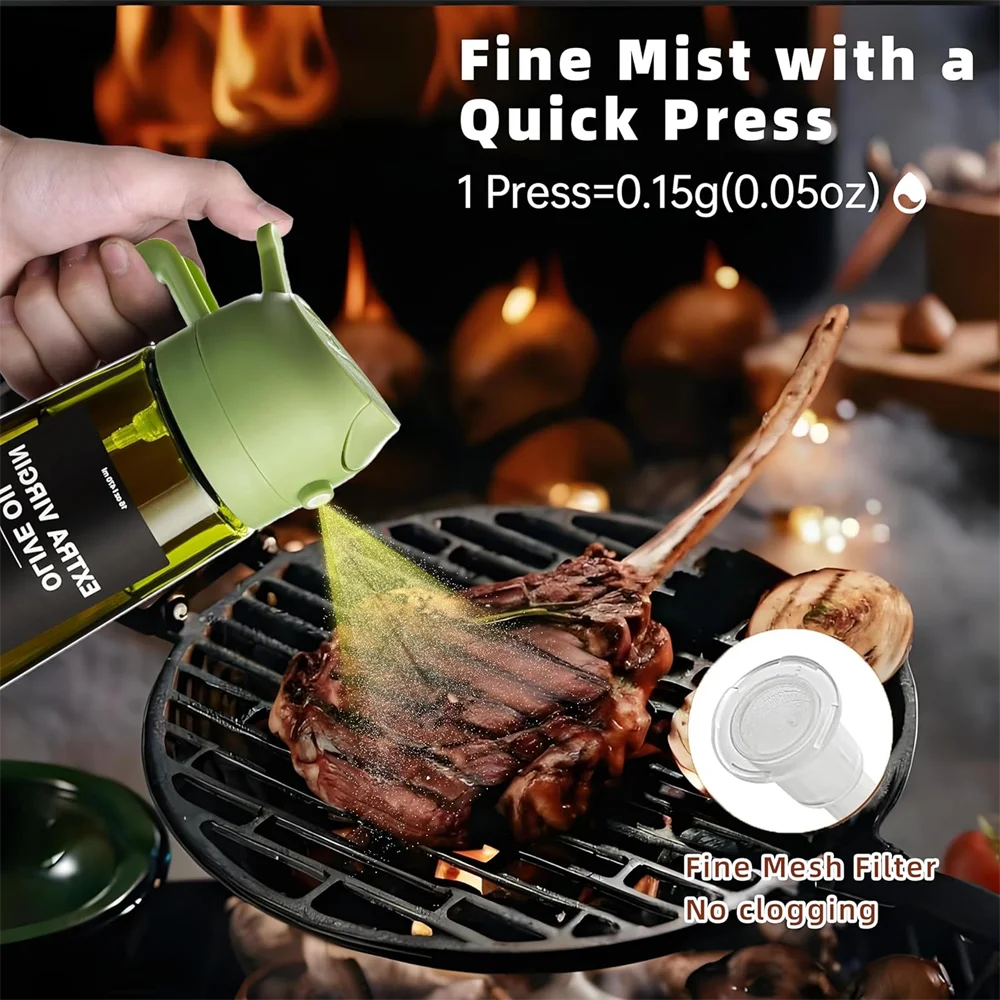 Olio spray 470ml Dispenser 2in1 Olio d'Oliva Bottiglia vetro con etichette