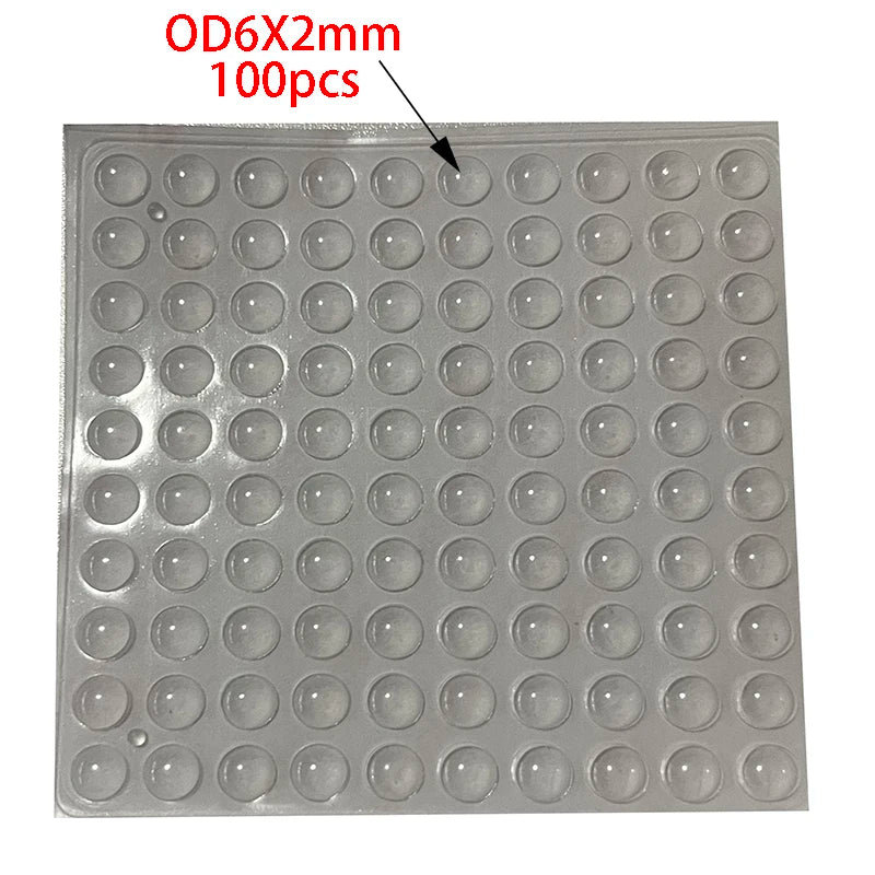 100pz Gommini Antiscivolo Silicone Autoadesivi Piedini per Mobili Cassetti