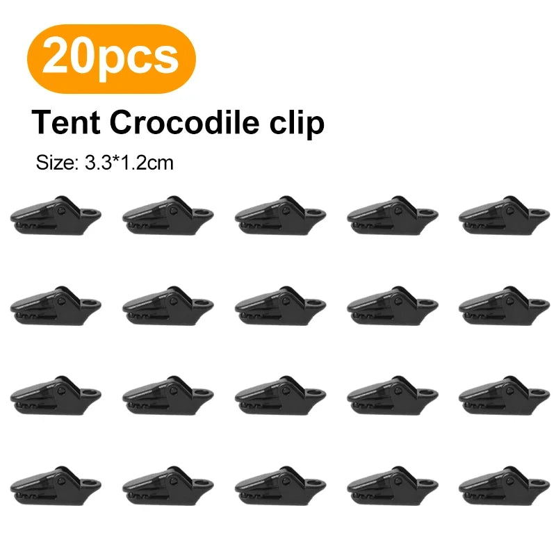 Clip/Ganci Morsetti Coccodrillo per Tenda e Telo Antivento - 10/20/50 pz