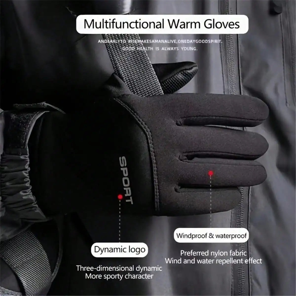 Guanti invernali trekking/ciclismo/sci impermeabili touchscreen per scaldamani