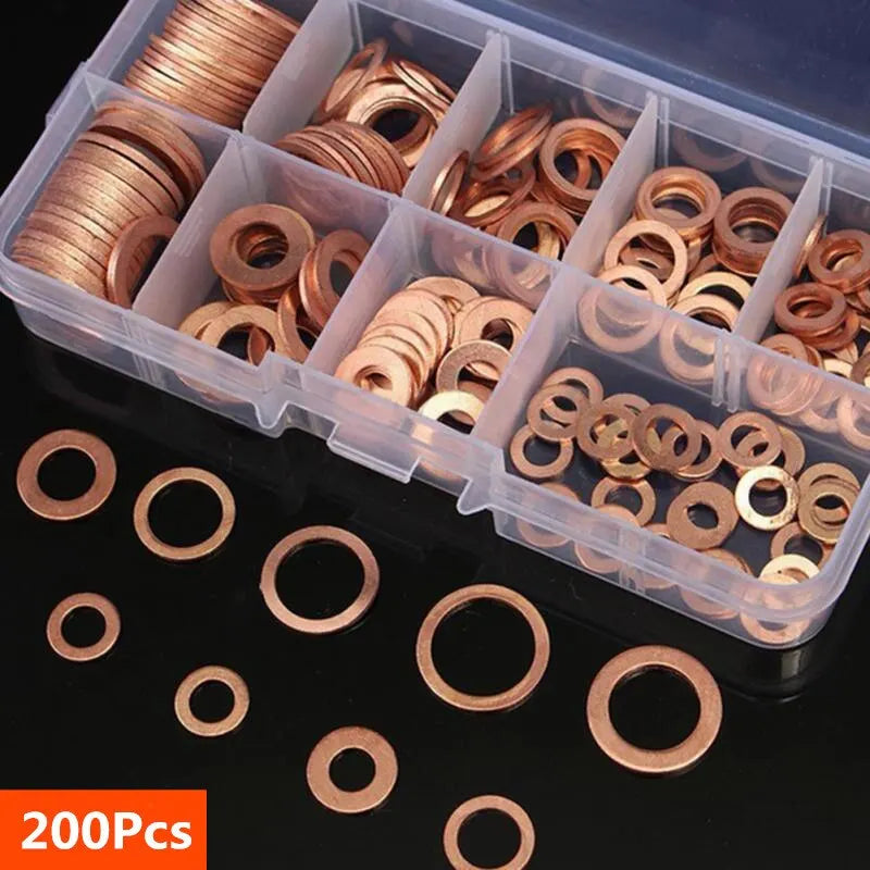 Kit Rondelle Guarnizioni Rame M8 M10 M12 M14 per Tappo Olio Bulloni