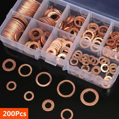 Kit Rondelle Guarnizioni Rame M8 M10 M12 M14 per Tappo Olio Bulloni