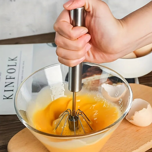 Sbattitore Uova Manuale Frusta a Mano Acciaio Inox Semiautomatico Cucina