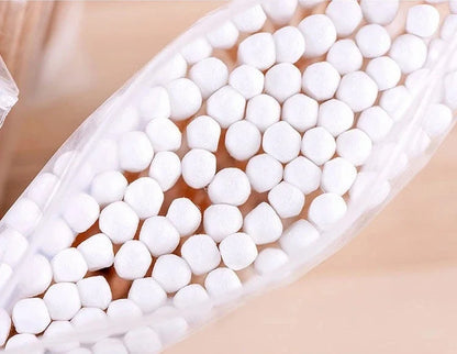 Porta cotton fioc trasparente quadrato con coperchio in bambù contenitore bagno