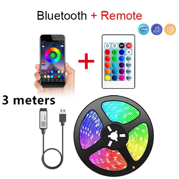 Striscia LED RGB 5050 Bluetooth - APP e Telecomando Flessibile