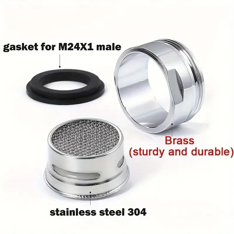 3pz Aeratori/Filtro Rubinetto M24 24mm Ricambio Risparmio Acqua per Lavabo