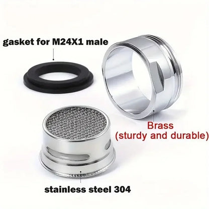 3pz Aeratori/Filtro Rubinetto M24 24mm Ricambio Risparmio Acqua per Lavabo
