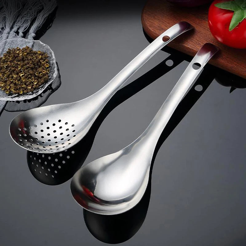 Cucchiaio forato in Acciaio Inox per Salsa e Caviale - Utensile da Cucina