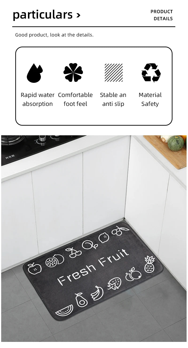 Tappetino Antiscivolo Assorbente per Bagno e Cucina Lavabile 1 Pz