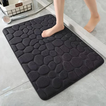 Tappetino bagno 3D antiscivolo effetto ciottoli - assorbente, lavabile