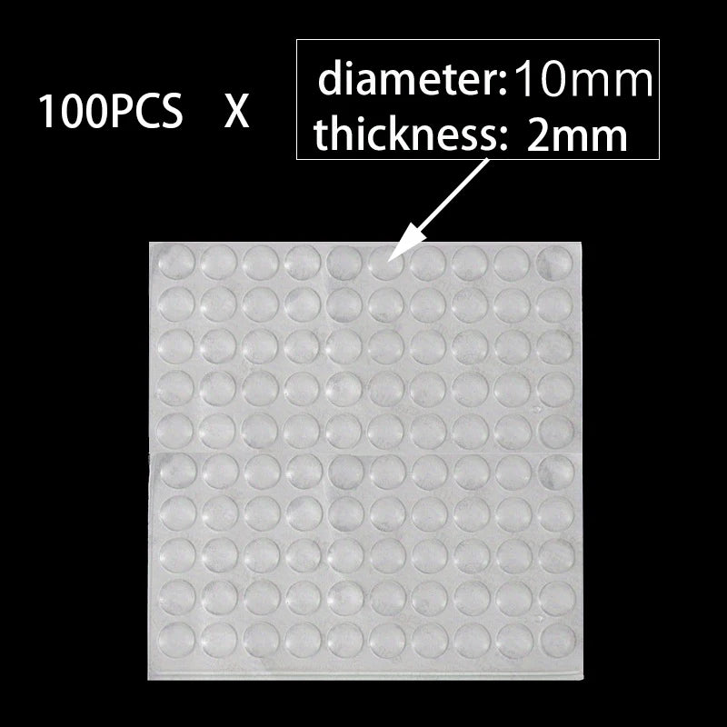 100pz Gommini Antiscivolo Silicone Autoadesivi Piedini per Mobili Cassetti