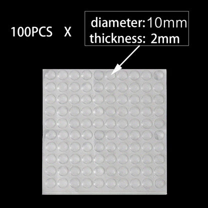100pz Gommini Antiscivolo Silicone Autoadesivi Piedini per Mobili Cassetti