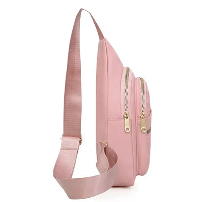 Borsa a tracolla petto donna grande capacità ricamata multitasche outdoor casual