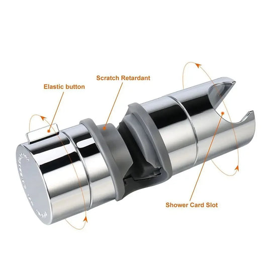 Supporto doccetta regolabile per asta doccia scorrevole 22-25mm cromato ABS