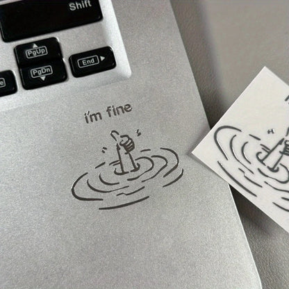 Adesivo vinile 'Sto bene' sarcastico per laptop/MacBook impermeabile lucido