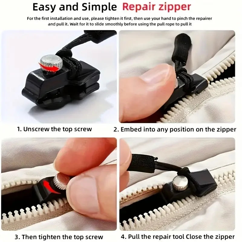 Kit Riparazione Cerniere 5pz - Tiralampo Senza Attrezzi per Borse Giacche Scarpe