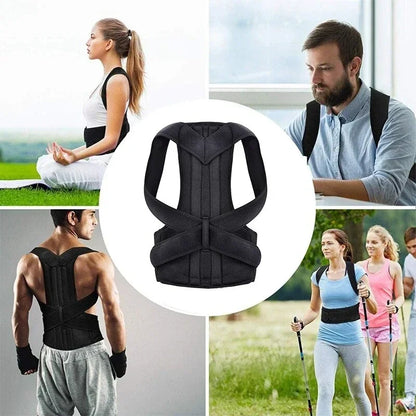 Correttore Postura Schiena Regolabile con Fascia Lombare Supporto Spalle Unisex