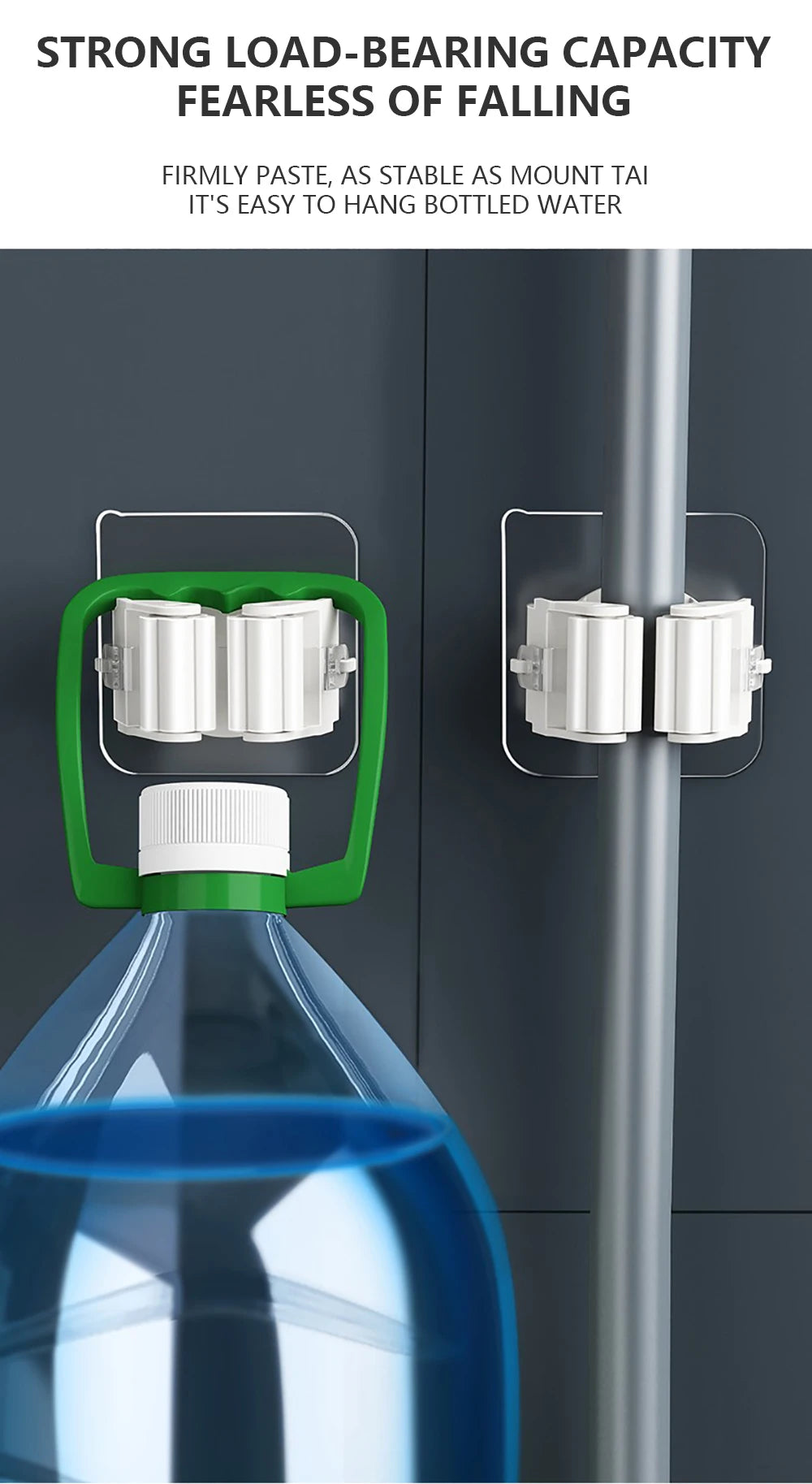 Portascope autoadesivo senza forare - Porta scopa/mocio organizer cucina bagno