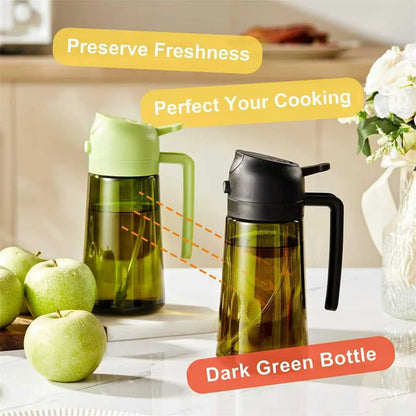 Olio spray 470ml Dispenser 2in1 Olio d'Oliva Bottiglia vetro con etichette