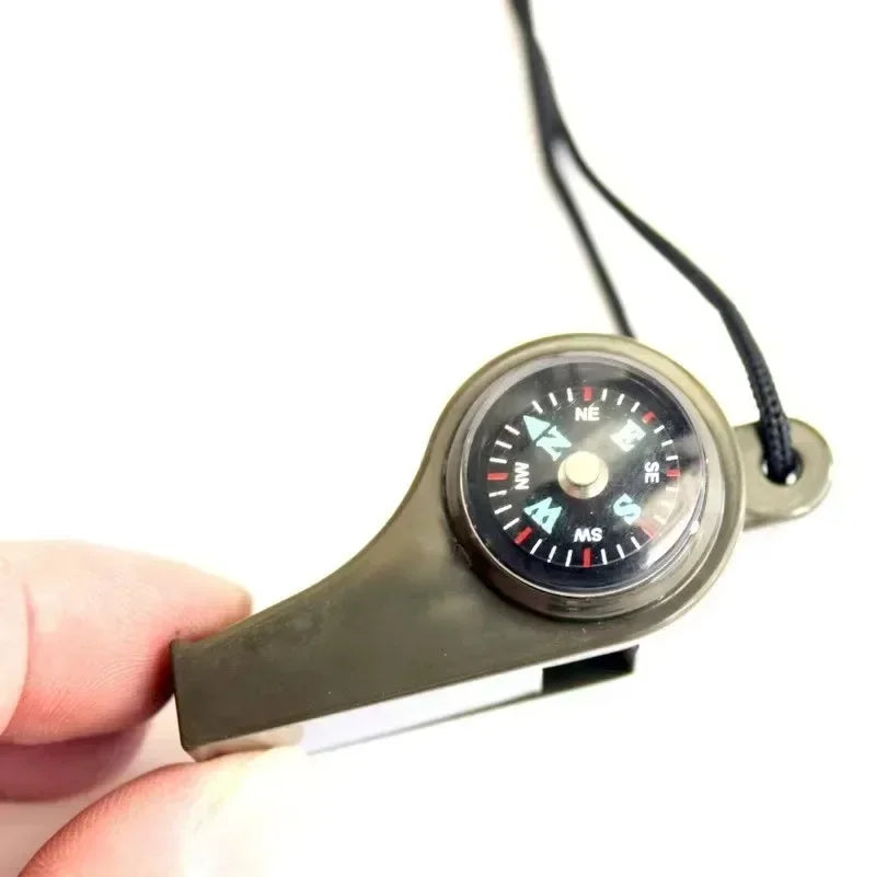 Fischietto emergenza 3-in-1 bussola termometro fischio potente cordino EDC