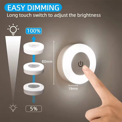 Lampada Notte LED Ricaricabile USB Touch Tattile Magnetica Camera Corridoio