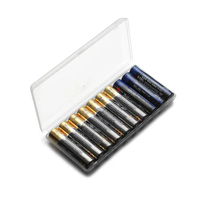 Custodia Rigida 10 Slot Batterie 18650 AA AAA Ricaricabili Porta Batterie