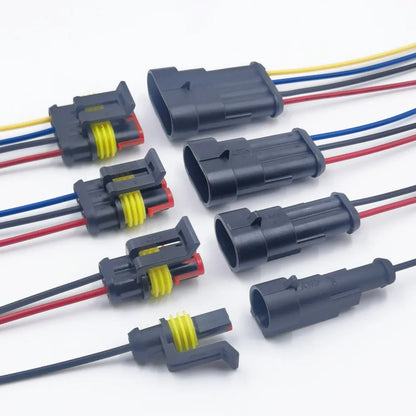 Connettori elettrici impermeabili 1-4 poli rapidi 10pz con filo auto/barca