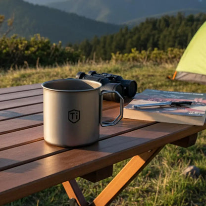 Mug/Tazza in Titanio Antibatterica Antimuffa con Coperchio - Campeggio