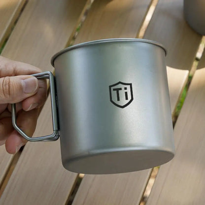 Mug/Tazza in Titanio Antibatterica Antimuffa con Coperchio - Campeggio