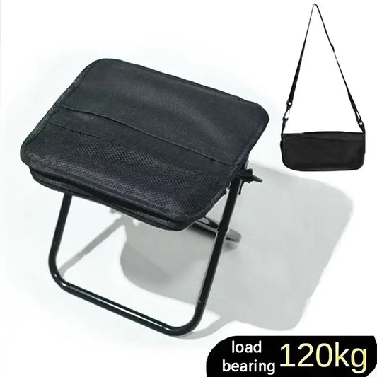 Sgabello pieghevole treppiede da campeggio portatile con borsa tracolla