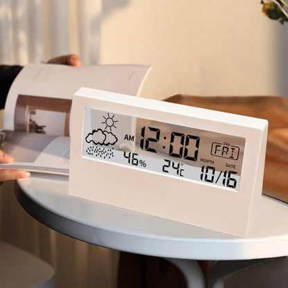 Stazione Meteo Digitale LED - Orologio, Termometro e Igrometro per Casa