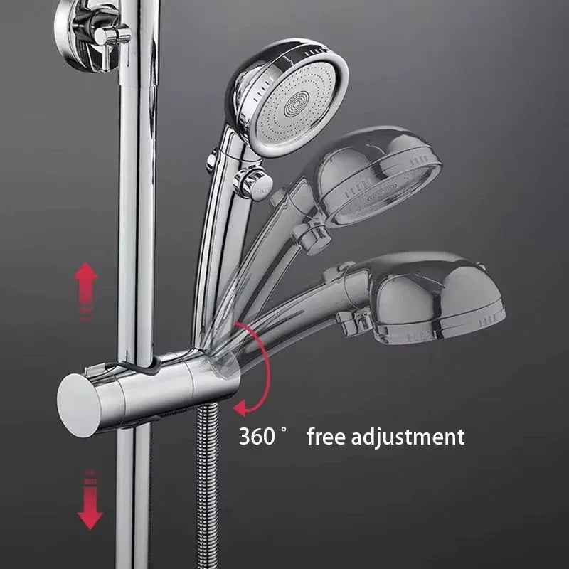 Supporto doccetta regolabile per asta doccia scorrevole 22-25mm cromato ABS
