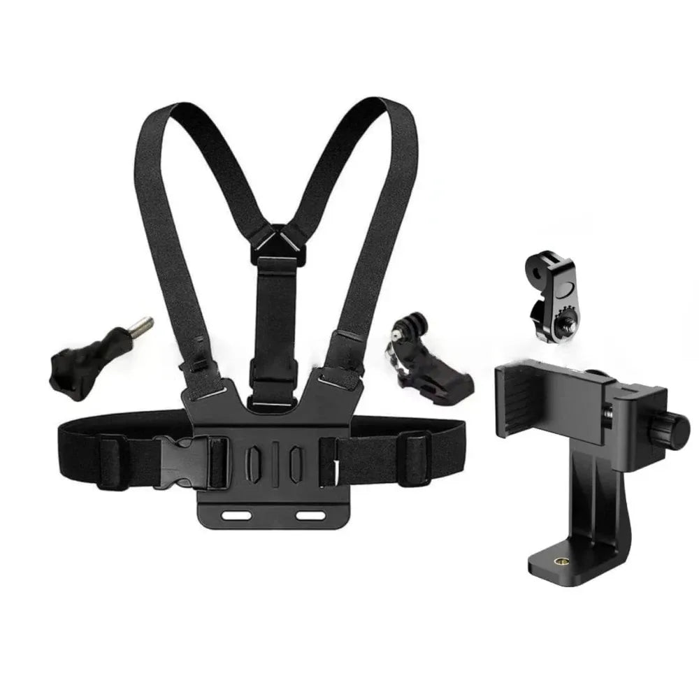 Supporto Clip Regolabile per Smartphone con Fascia Pettorale per Action Cam