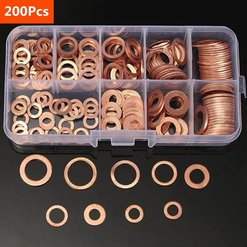 Kit Rondelle Guarnizioni Rame M8 M10 M12 M14 per Tappo Olio Bulloni