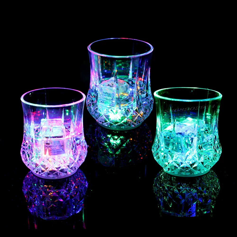 Bicchiere luminoso LED trasparente acrilico per festa vino birra whisky