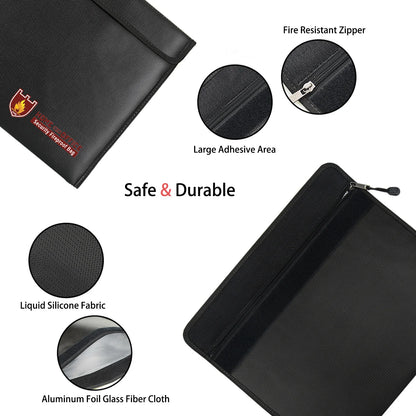 Porta Documenti A4 Ignifugo Impermeabile con Zip - Custodia per Contratti