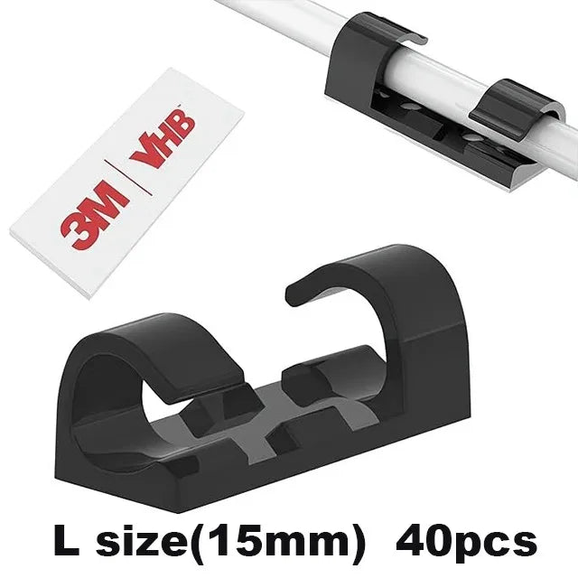 UNTIOR Clip Cavi Autoadesive 20/40 Pz Fissacavi Organizer Gestione Cavi