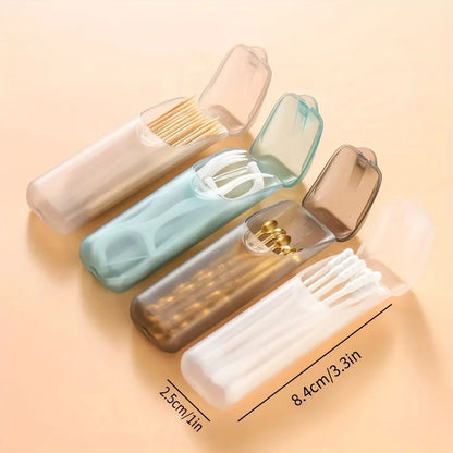 Dispenser filo interdentale tascabile con stuzzicadenti capsula multicolore