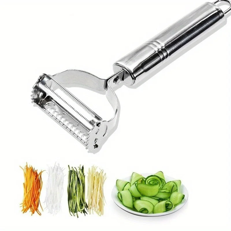 Pelaverdure e Pelapatate Doppia Lama Acciaio Inox Multiuso per Frutta e Verdura