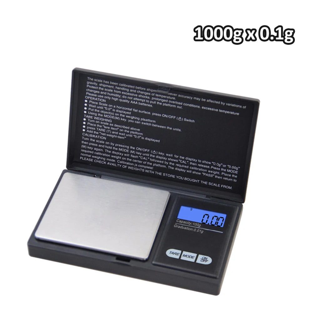 Bilancia Digitale Gioielli 0,01g Mini Portatile Acciaio Inox per Oro/Argento