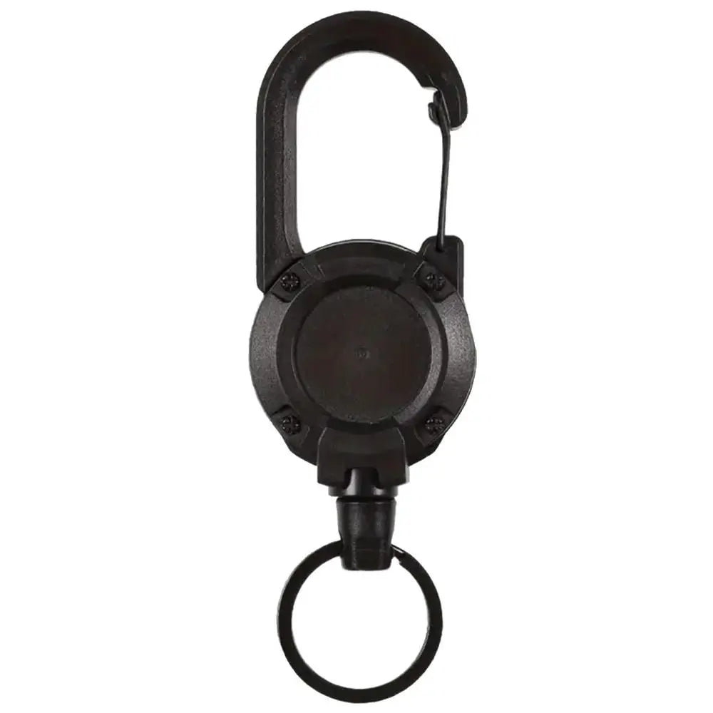 Porta badge retrattile robusto cavo acciaio antifurto clip portachiavi camping
