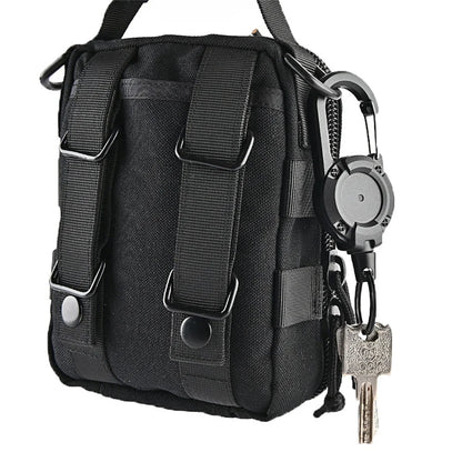 Porta badge retrattile robusto cavo acciaio antifurto clip portachiavi camping