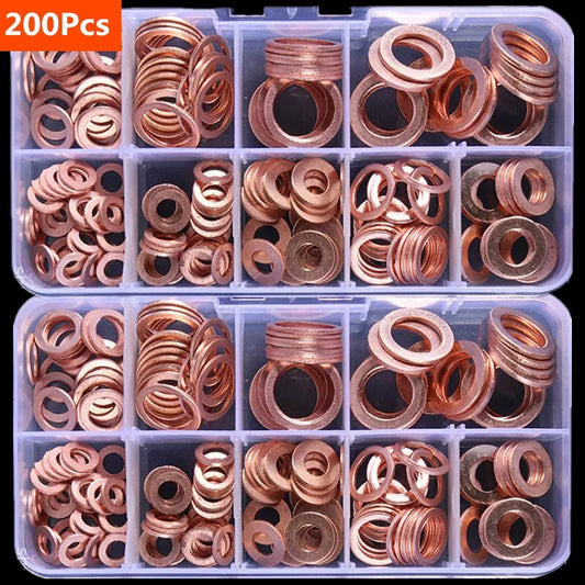 Kit Rondelle Guarnizioni Rame M8 M10 M12 M14 per Tappo Olio Bulloni