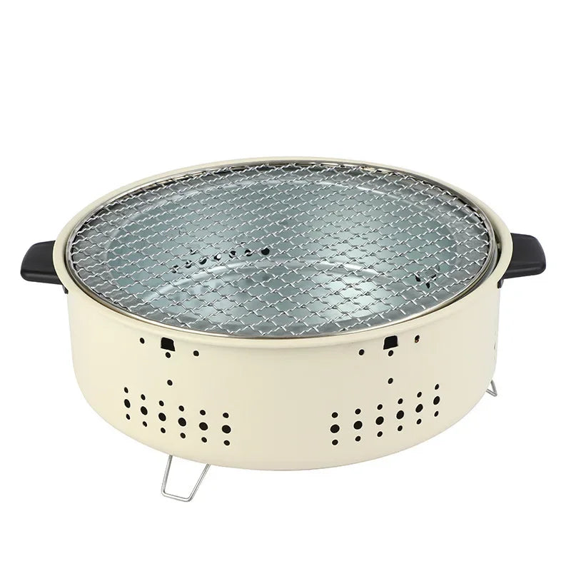 Barbecue portatile a carbone acciaio inox griglia antiaderente per campeggio