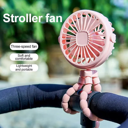 Ventilatore a Clip per Passeggino USB Ricaricabile Mini Pieghevole Silenzioso