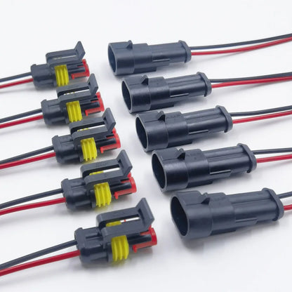 Connettori elettrici impermeabili 1-4 poli rapidi 10pz con filo auto/barca