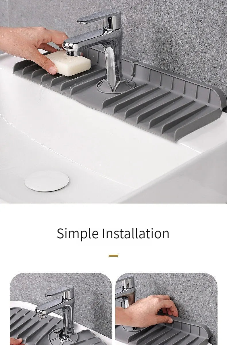 Porta spugna e sapone in silicone antigoccia sotto rubinetto lavello