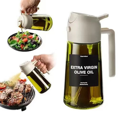 Olio spray 470ml Dispenser 2in1 Olio d'Oliva Bottiglia vetro con etichette