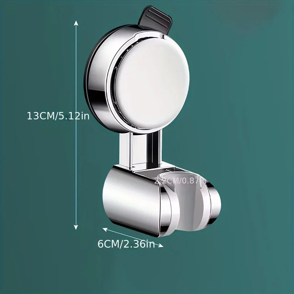 Supporto Soffione Doccia Universale Adesivo Parete Senza Forare Regolabile ABS